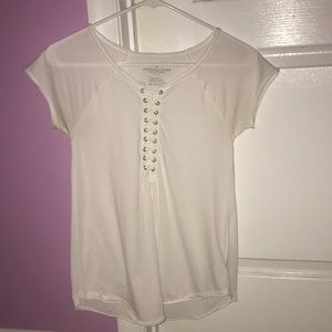 American Eagle Xs lace up short sleeve